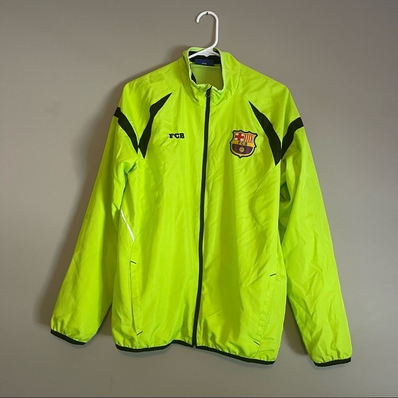 Other - FC Barcelona Neon Green Jacket with Flaws, size Small